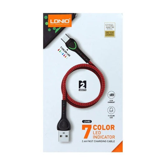 Cable USB 7 Colores led LDNIO tipo v8